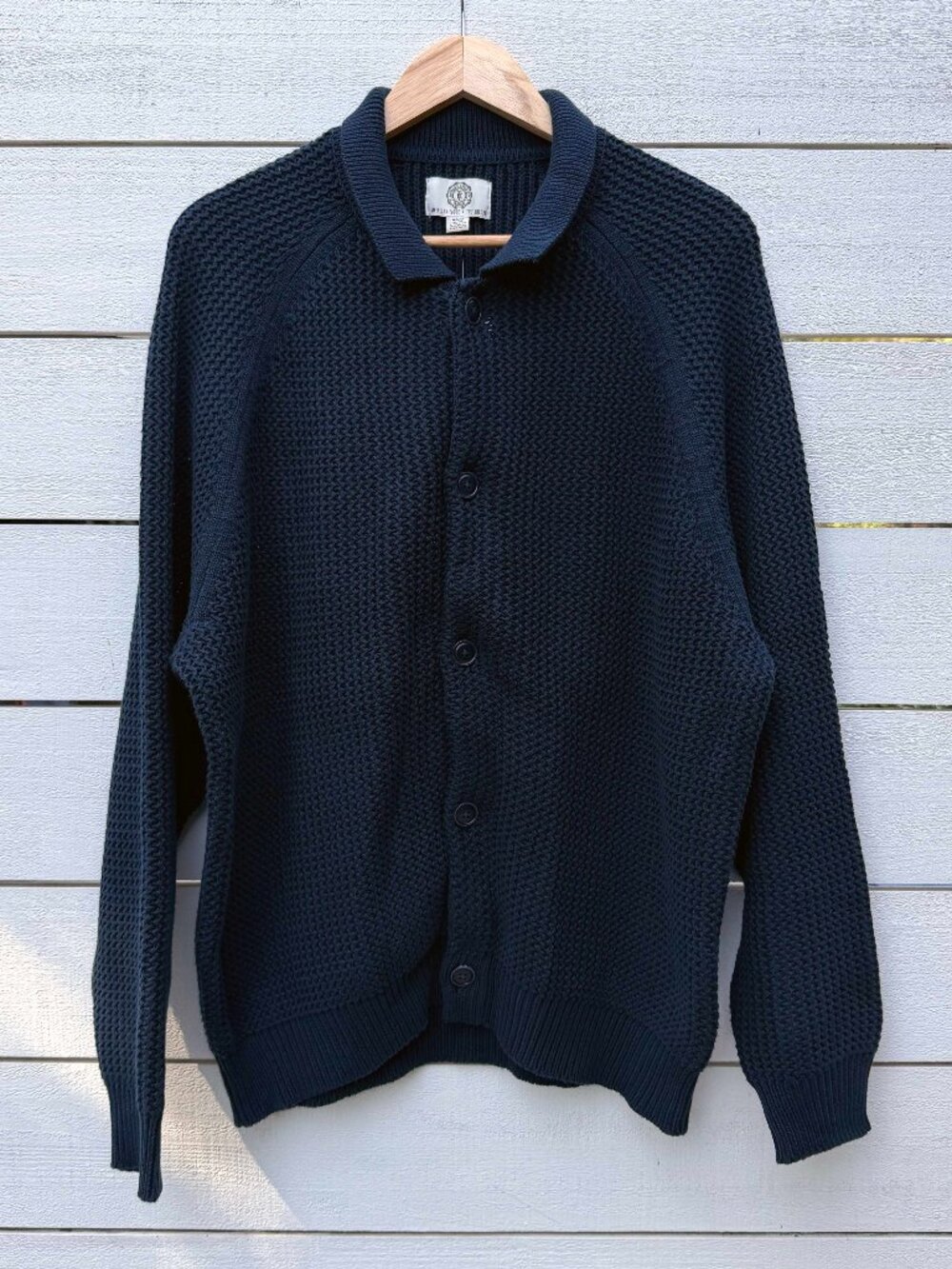 Men's AE x True Kolors Long Sleeve Sweater Polo. Navy Blue, Size Medium NWT